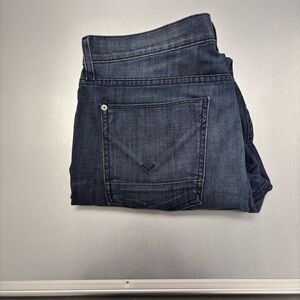 Hudson Jeans Signature Mid-Rise Bootcut Flap Pocket Dark Wash Sz 32 USA Made Y2K
